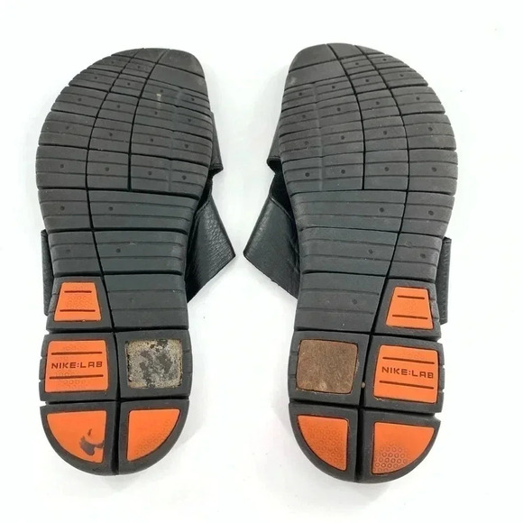 Cole haan mens sandals size 12 black leather Nike lab comfort slides main image 7
